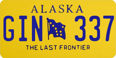 AK license plate GIN337
