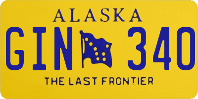 AK license plate GIN340
