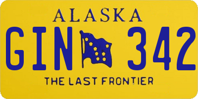 AK license plate GIN342