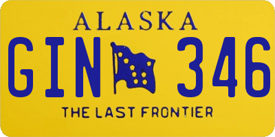 AK license plate GIN346