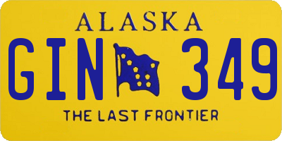 AK license plate GIN349