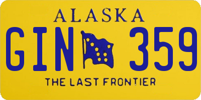 AK license plate GIN359