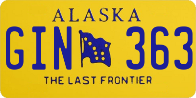 AK license plate GIN363