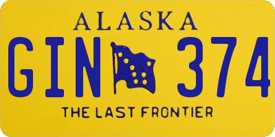 AK license plate GIN374