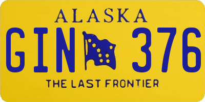 AK license plate GIN376