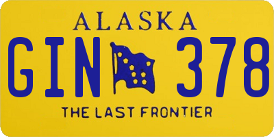 AK license plate GIN378