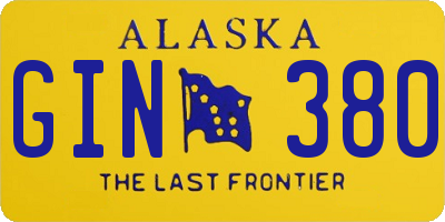 AK license plate GIN380