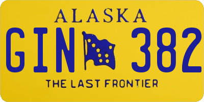 AK license plate GIN382