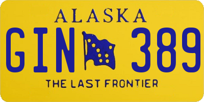 AK license plate GIN389
