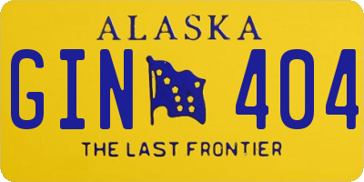 AK license plate GIN404