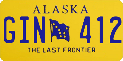 AK license plate GIN412