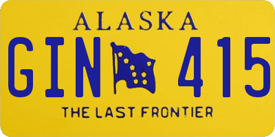 AK license plate GIN415