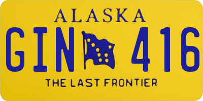 AK license plate GIN416