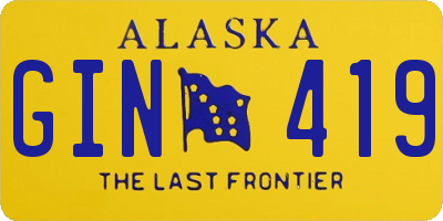 AK license plate GIN419