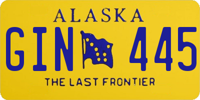 AK license plate GIN445