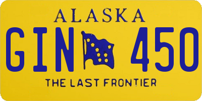 AK license plate GIN450