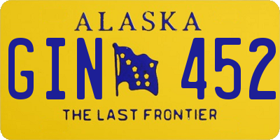 AK license plate GIN452