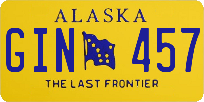 AK license plate GIN457