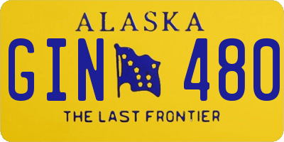 AK license plate GIN480