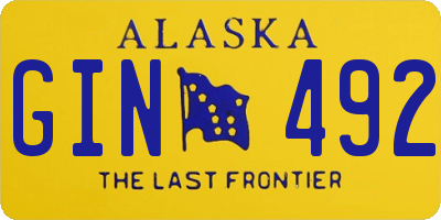 AK license plate GIN492