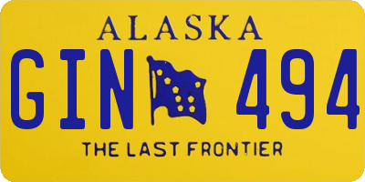 AK license plate GIN494