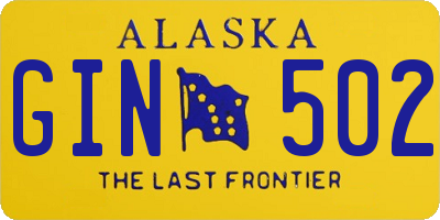 AK license plate GIN502