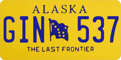 AK license plate GIN537