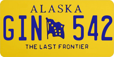 AK license plate GIN542
