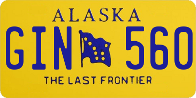 AK license plate GIN560