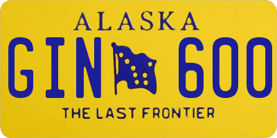AK license plate GIN600