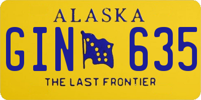 AK license plate GIN635