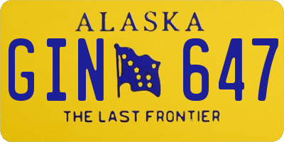 AK license plate GIN647