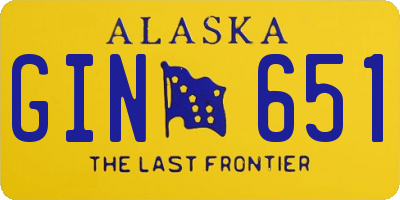 AK license plate GIN651