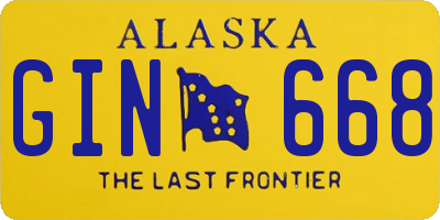 AK license plate GIN668