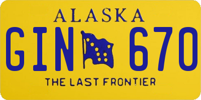 AK license plate GIN670