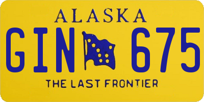 AK license plate GIN675