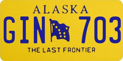 AK license plate GIN703