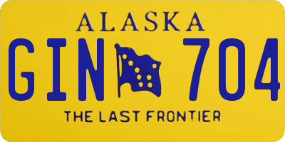 AK license plate GIN704