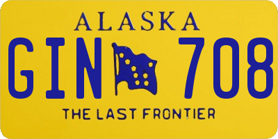 AK license plate GIN708