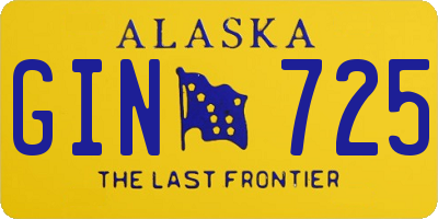 AK license plate GIN725