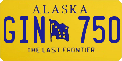AK license plate GIN750