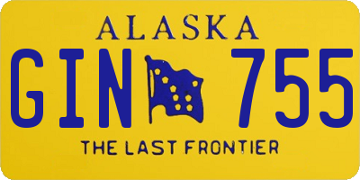 AK license plate GIN755