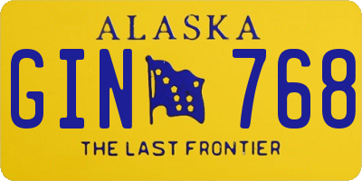 AK license plate GIN768