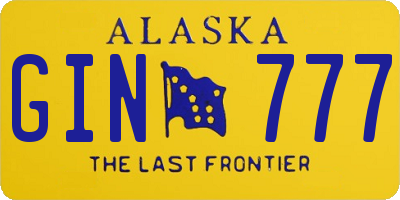 AK license plate GIN777