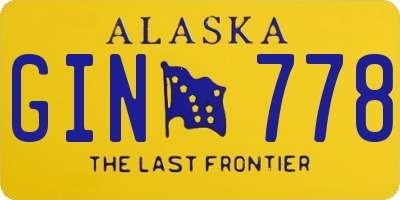 AK license plate GIN778