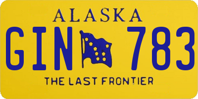 AK license plate GIN783