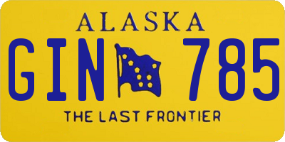 AK license plate GIN785