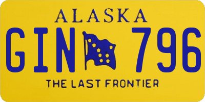 AK license plate GIN796