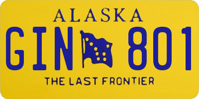 AK license plate GIN801