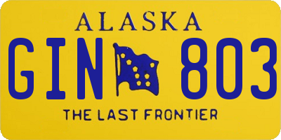 AK license plate GIN803